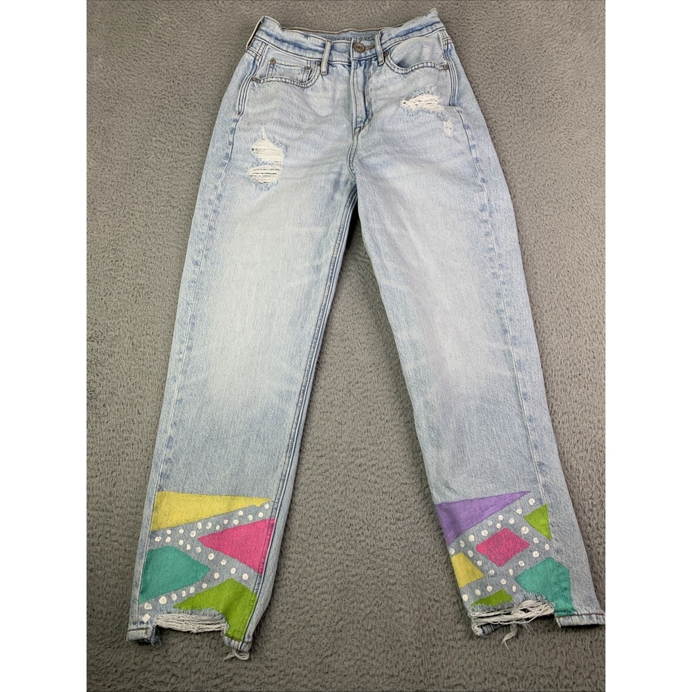 American Eagle Outfitters Women's Jeans 2 Boho Floral Distressed